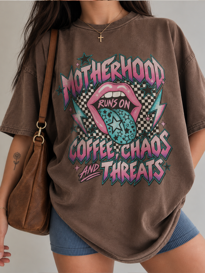 Motherhood Retro Mouth Runs On Shirt